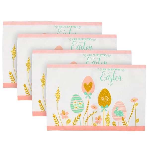 Northlight Seasonal Happy Easter Floral Placemats - Set of 4 - image 