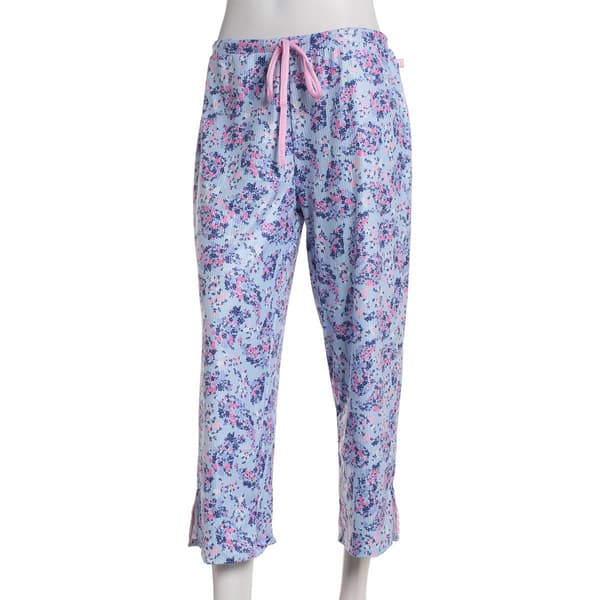 Petite Jessica Simpson Wide Rib Floral Paisley Capri Pajama Pants - image 
