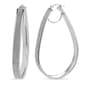 Forever New Sterling Silver Glitter Pear Shaped Hoop Earrings - image 1