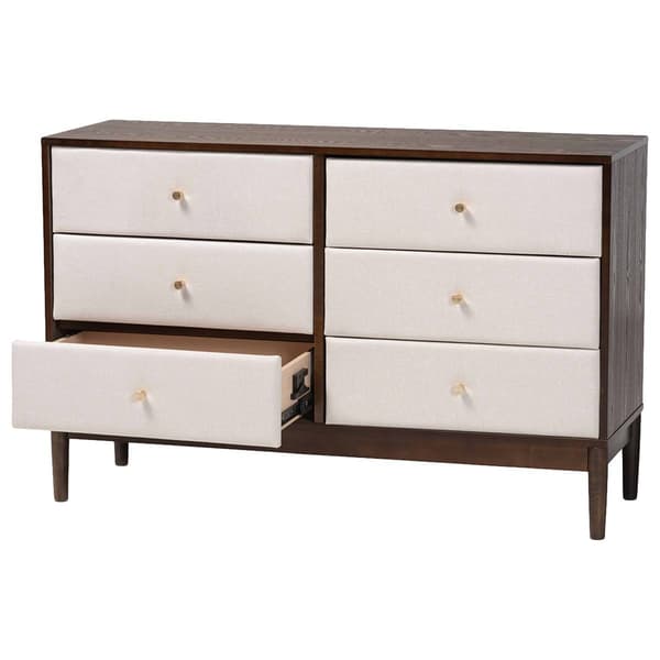 Baxton Studio Nikolai Mid-Century Wood 6-Drawer Dresser