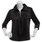 Womens Love Scarlett 3/4 Sleeve Pleated Zip Neck Blouse - image 1