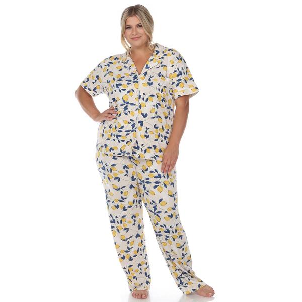 Plus Size White Mark Lemon Pajama Set - image 