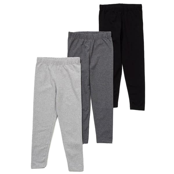 Girls &#40;4-6x&#41; Star Ride&#40;R&#41; 3pk. Solid & Marled Leggings - image 