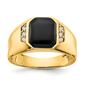 Mens Gentlemens Classics&#40;tm&#41; 14kt. Gold Onyx 1/15ctw. Diamond Ring - image 1