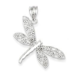 Gold Classics(tm) 14kt. White Gold Dragonfly Pendant