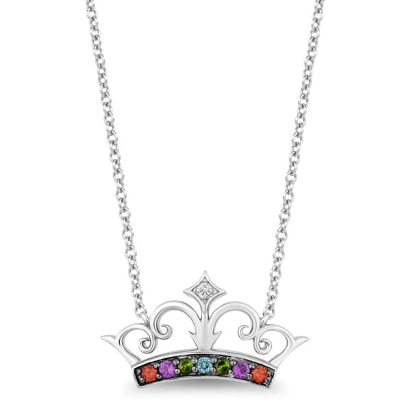Enchanted by Disney Sterling Silver Majestic Crown Necklace - image 