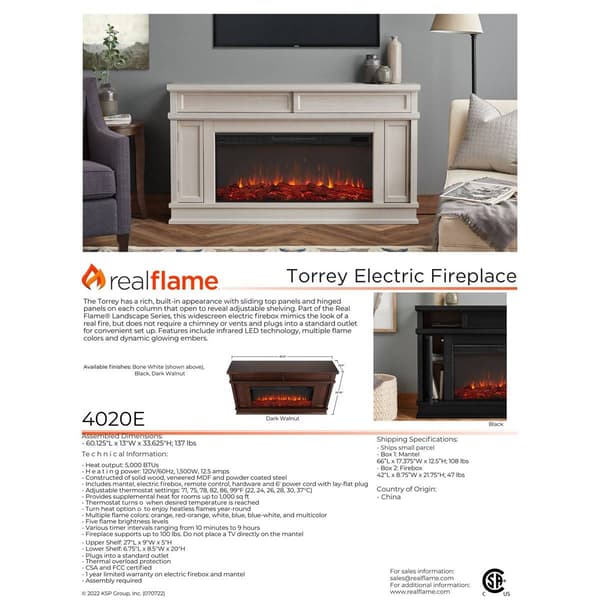 Real Flame Torrey Landscape Electric Fireplace