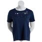 Womens Bonnie Evans Embroidered Falling Stars Short Sleeve Tee - image 1