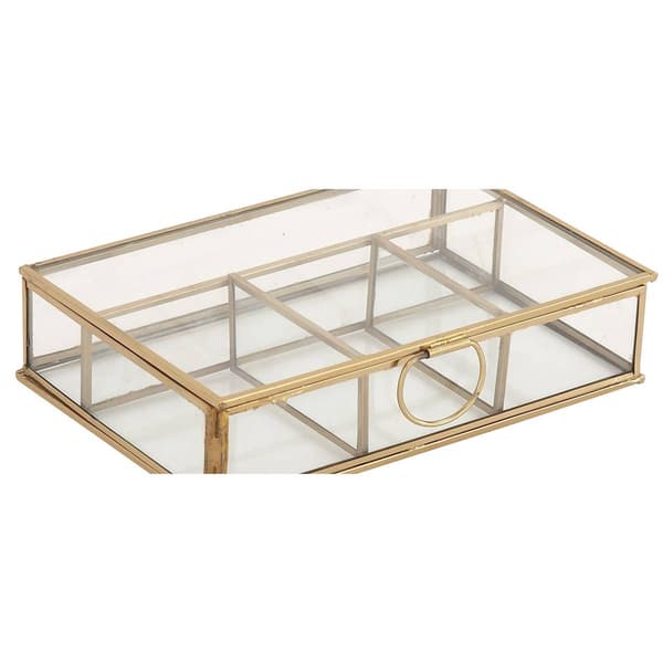 CosmoLiving by Cosmopolitan Gold Glass Jewelry Box
