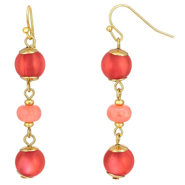Ashley Cooper(tm) Coral Multi Triple Bead Drop Earrings - image 