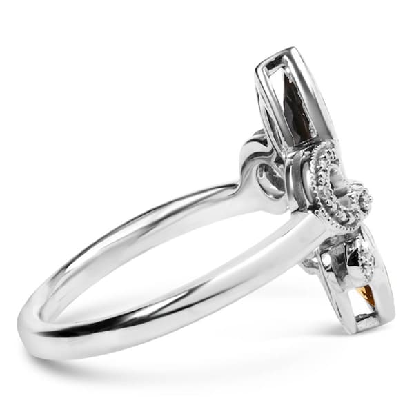 Haus of Brilliance Sterling Silver Black Onyx & Citrine Ring