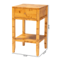 bali & pari Ghina Modern Real Burl Wood 1-Drawer Nightstand - image 10