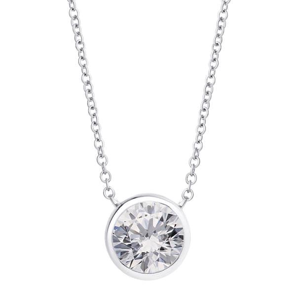 Sterling Silver Round Bezel Pendant - image 