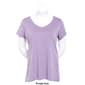 Juniors Plus Aveto Short Sleeve V-Neck Basic Tee - image 2
