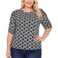 Plus Size NY Collection Short Sleeve Crewneck Print Ity Top - image 1