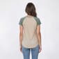 Womens Tru Self Raglan Roll Sleeve Color Block Sunflower Tee - image 2