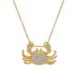 Gold Plated Cubic Zirconia Crab Pendant Necklace - image 1