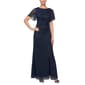 Womens SLNY Flutter Sleeve Solid Glitter Mesh Maxi Dress - image 1
