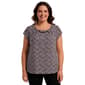 Plus Size Notations Tulip Sleeve Bar Neck Abstract Blouse - image 1