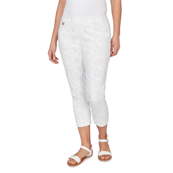 Petite Emaline Limoncello Sunrise Floral Pull On Capris