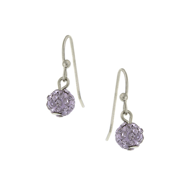 1928 Jewelry Pave 6mm Drop Earrings - image 
