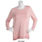 Womens Retrology Crew Neck Button Sleeve Side Slit Sweater - image 26