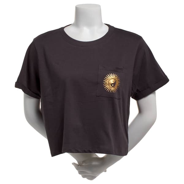 Juniors Attitude Not Included Embrace Change Ying Yang Crop Tee - image 