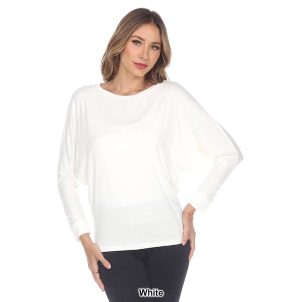 Womens White Mark Long Sleeve Banded Dolman Tunic