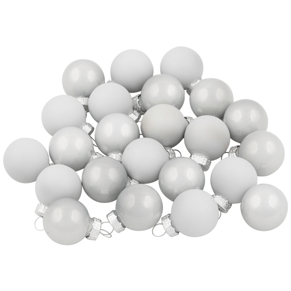 Northlight 24pc. White Mini Christmas Glass Ball Ornaments