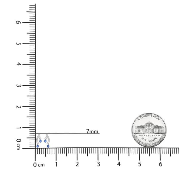 Haus of Brilliance 14kt. White Gold Blue Tanzanite Stud Earrings