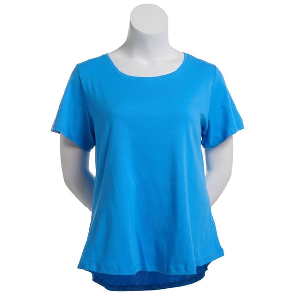Plus Size Ruby Rd. Short Sleeve Basic Solid Tee