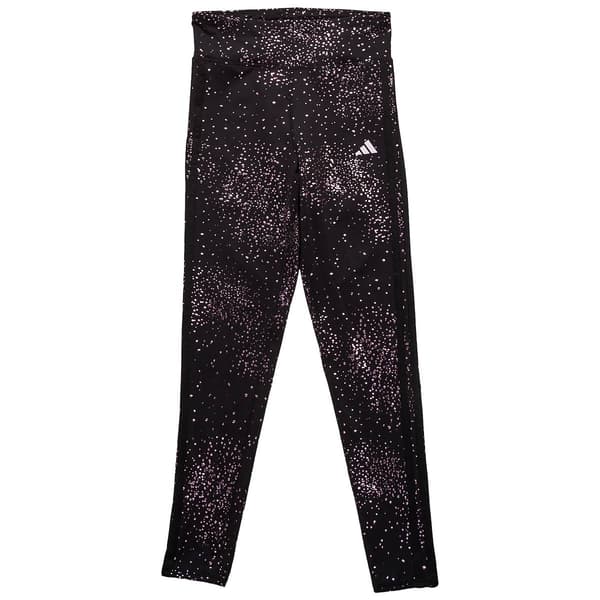 Girls (7-16) adidas® Glam Foil Stars & Dot 3 Stripe Cozy Leggings