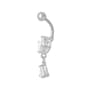 14 Gauge Stainless Steel Cubic Zirconia Belly Ring - image 2