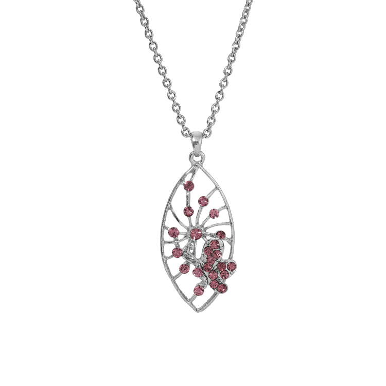 1928 Jewelry 16in. Pave Crystal Butterfly Necklace