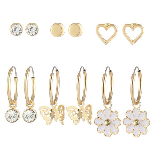Ashley 6pr. Stud & Hoop Earring Set - image 