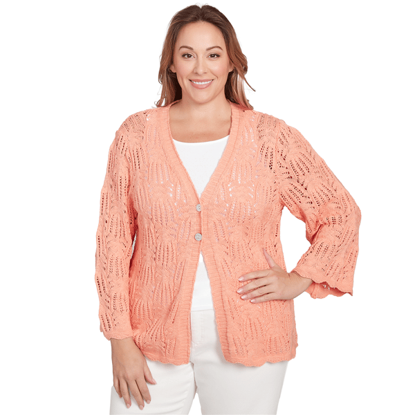 Plus Women''s Cotton Slub Cardigan