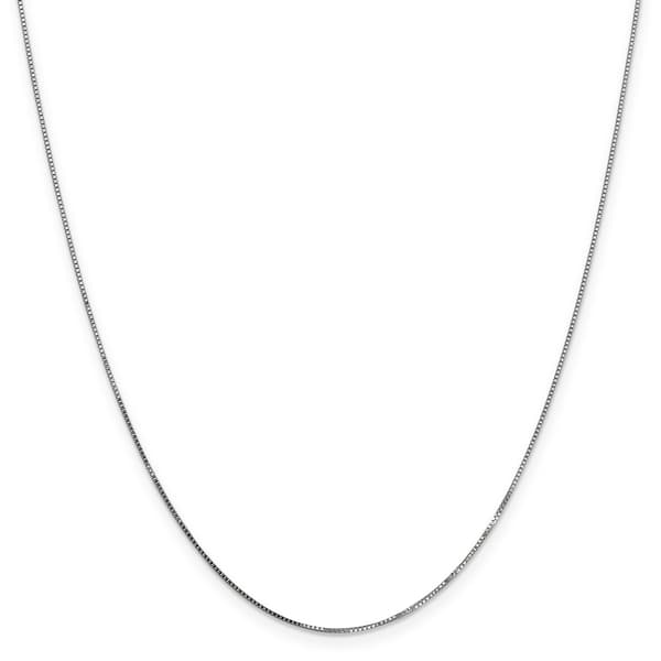 Unisex Gold Classics&#40;tm&#41; .70mm. 14kt. White Gold Box 14in. Necklace - image 