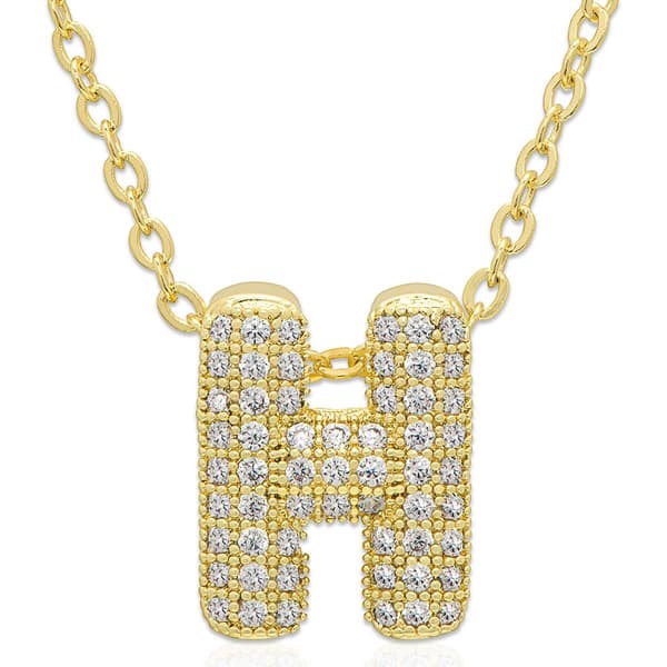 Accents by Gianni Argento 14kt. Gold Bubble Initial H Pendant - image 