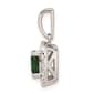 Pure Fire 14kt. White Gold Emerald Halo Pendant - image 3