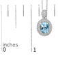 Haus of Brilliance Blue Topaz & Diamond Halo Pendant Necklace - image 5