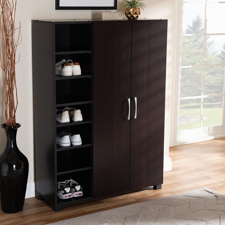 Baxton Studio Marine Entryway Shoe Storage Cabinet w/ Shelves