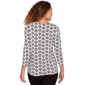 Petite Emaline Key Items 3/4 Sleeve Boat Neck Geometric Tee - image 2