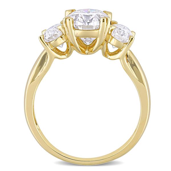 Diamond Classics™ 10kt. 3-Stone Yellow Gold Moissanite Ring