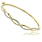 Accents 18kt. Gold Overlay Diamond Accent Bangle Bracelet - image 1