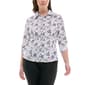 Womens Zac & Rachel 3/4 Sleeve Eiffel Tower Casual Button Down - image 1