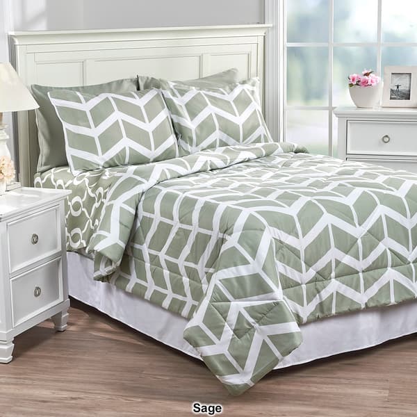 Kathy Ireland Home Chevron 3pc. Reversible Comforter Set