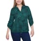 Womens NY Collection Roll Tab Sleeve Split Neck Leopard Blouse - image 1
