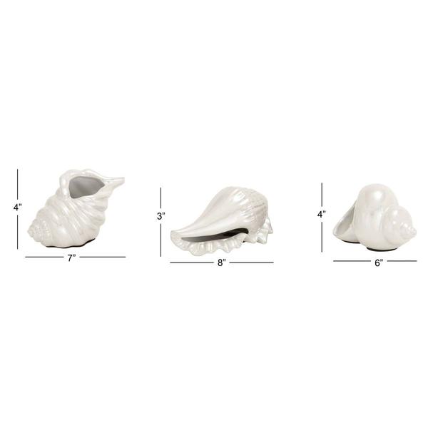 9th & Pike® Coastal Style Seashell Sculpture - Set of 3