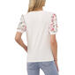 Womens Cece Embroidered Floral Puff Sleeve Blouse - image 2