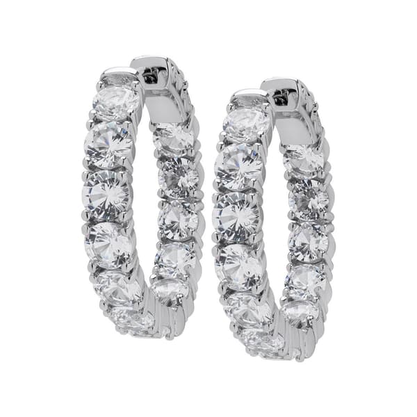 Gianni Argento Lab Grown White Sapphire Inside Out Hoop Earrings - image 